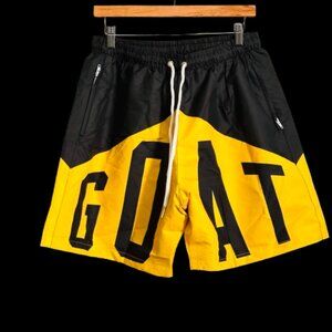 🏁 Boutique Exclusive | NWT | G.O.A.T. Windbreaker Shorts – Black & Yellow